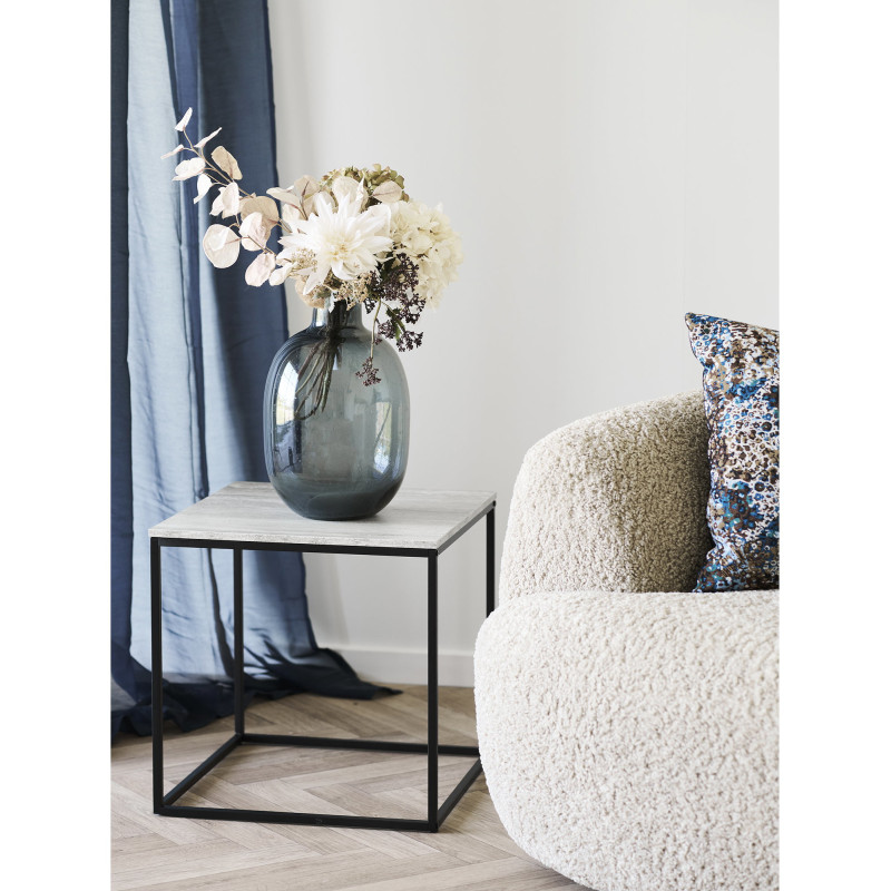 Table d’appoint effet travertin beige 45 x 45 x 45 cm Vita 