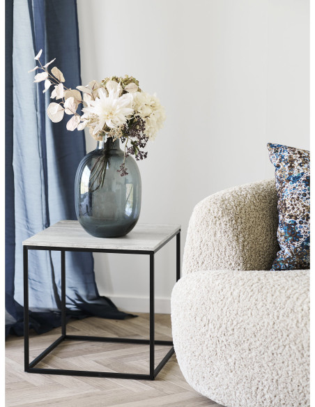 Table d’appoint effet travertin beige 45 x 45 x 45 cm Vita 