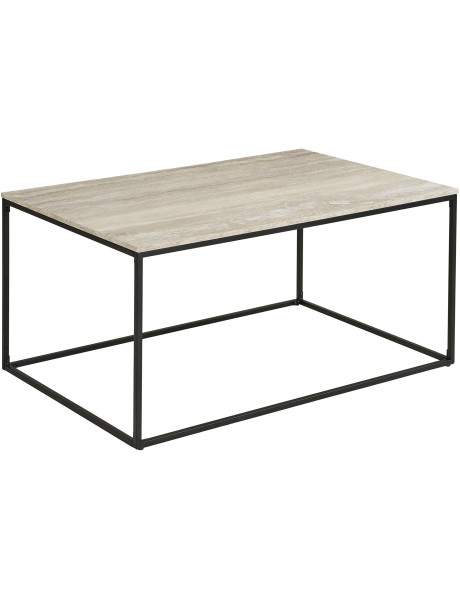 Table basse effet travertin beige 90 x 60 x 45 cm Vita 