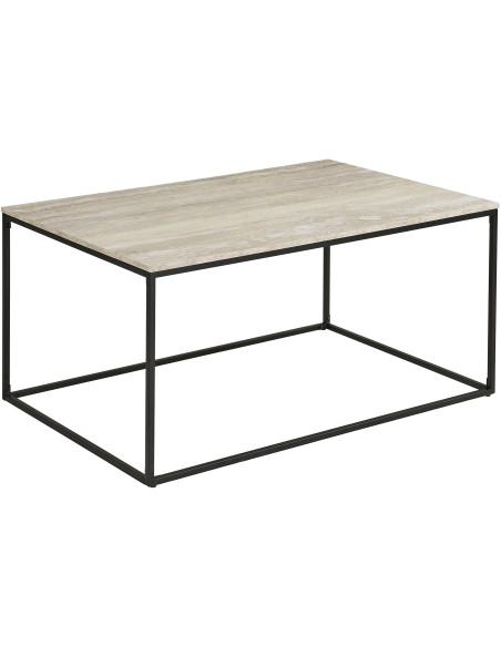 Table basse effet travertin beige 90 x 60 x 45 cm Vita 