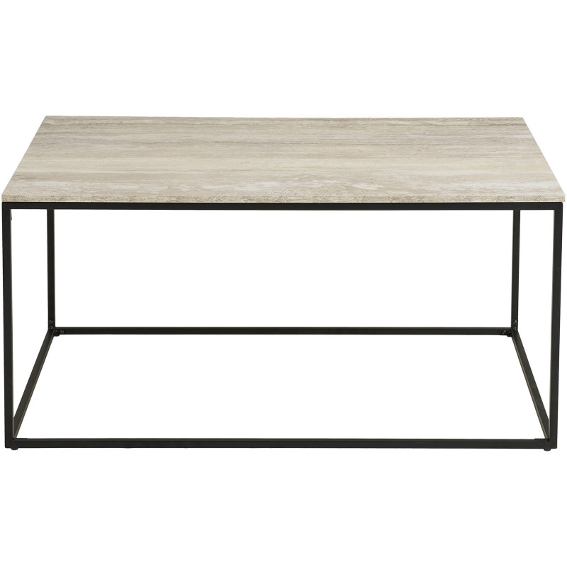 Table basse effet travertin beige 90 x 60 x 45 cm Vita 