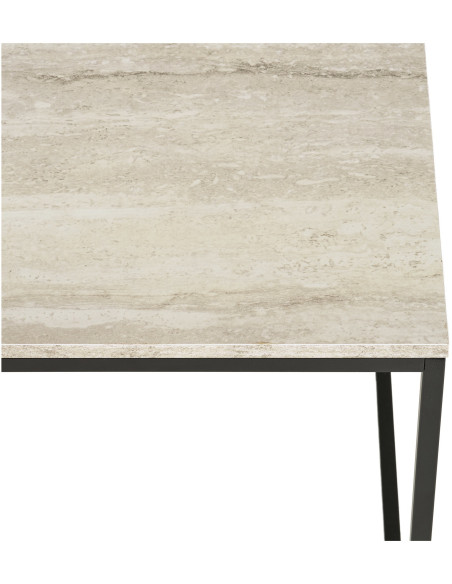Table basse effet travertin beige 90 x 60 x 45 cm Vita 