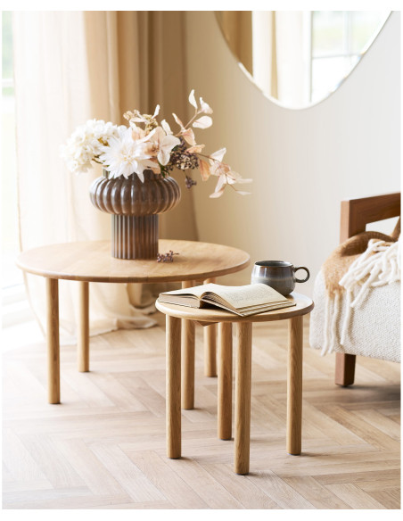 Table basse ronde en bois de chêne Ø70 x H40 cm Jena 