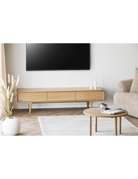 Table basse ronde en bois de chêne Ø70 x H40 cm Jena 