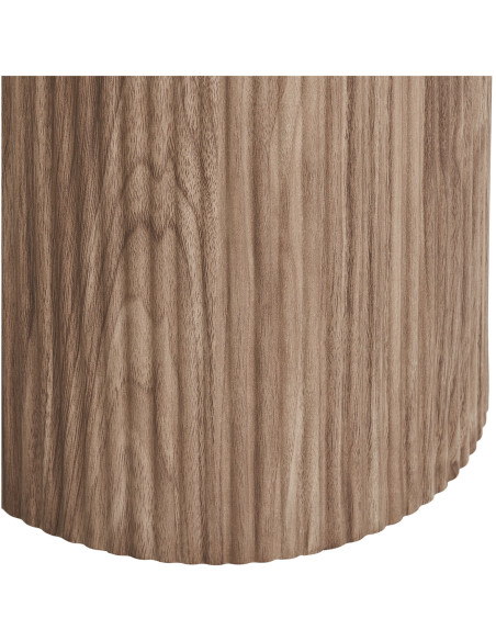 Table d’appoint Ø45 cm céramique marbre blanc bois Athens 