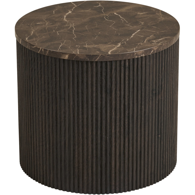 Table d’appoint effet marbre marron Ø45 x H40 cm Rota 