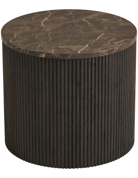 Table d’appoint effet marbre marron Ø45 x H40 cm Rota 