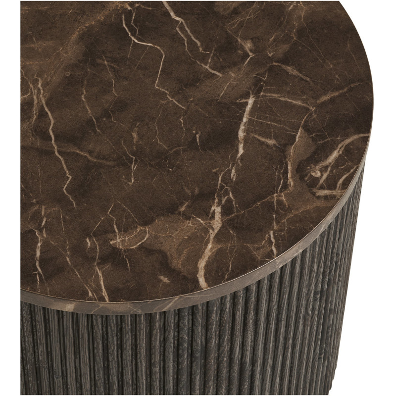 Table d’appoint effet marbre marron Ø45 x H40 cm Rota 