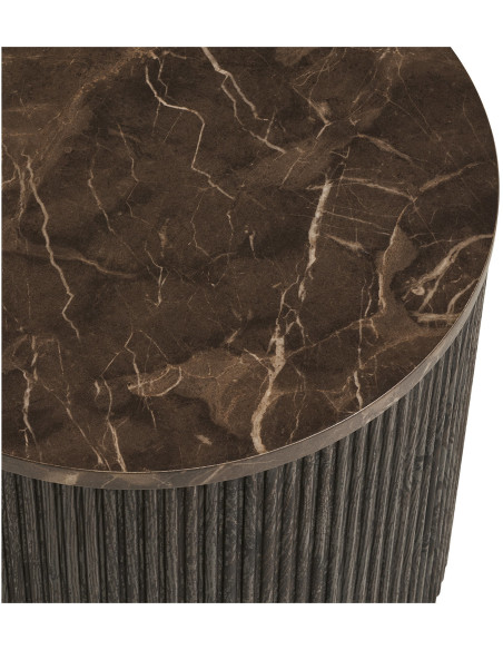 Table d’appoint effet marbre marron Ø45 x H40 cm Rota 