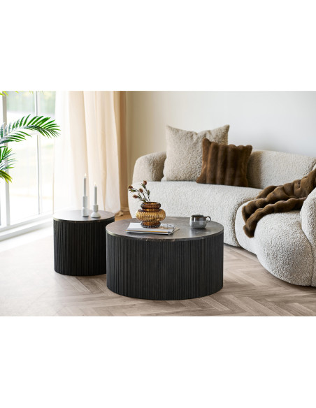 Table d’appoint effet marbre marron Ø45 x H40 cm Rota 