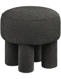 Pouf rond gris anthracite en tissu chenille Ø 43 x 43 cm Canberra