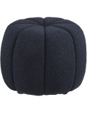 Pouf rond bleu marine en tissu teddy Ø 48 x 38 cm Paisley