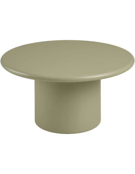 Table basse Ø80 cm MDF vert sauge mat H40 cm Nagano 
