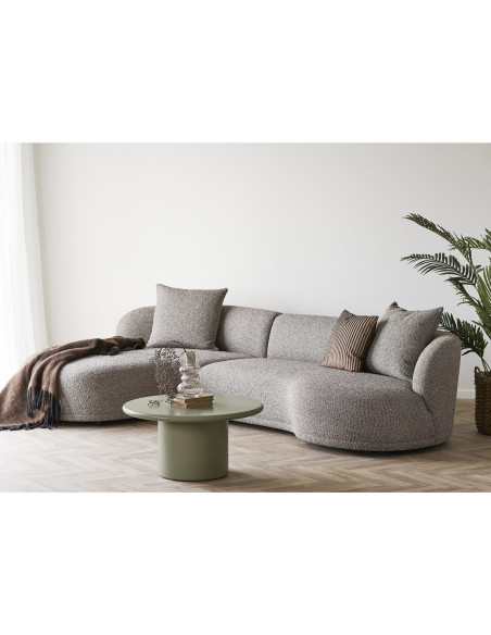 Table basse Ø80 cm MDF vert sauge mat H40 cm Nagano 