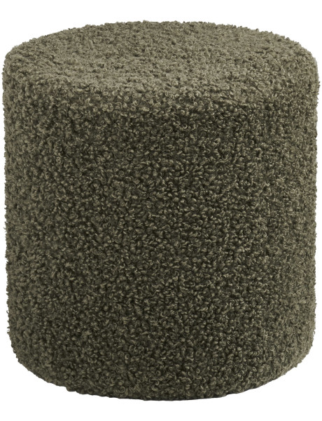 Ejby Pouf - Pouf, teddy, green ø34x36 cm, HN1301 
