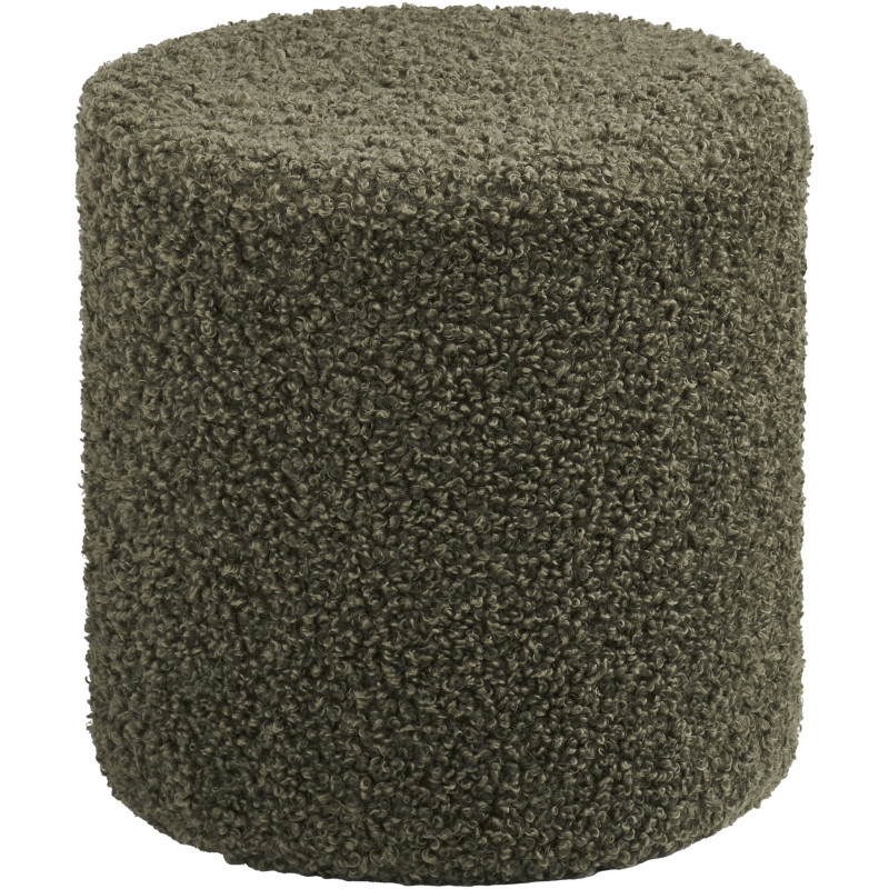 Ejby Pouf - Pouf, teddy, green ø34x36 cm, HN1301 