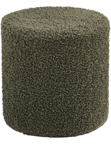 Ejby Pouf - Pouf, teddy, green ø34x36 cm, HN1301 