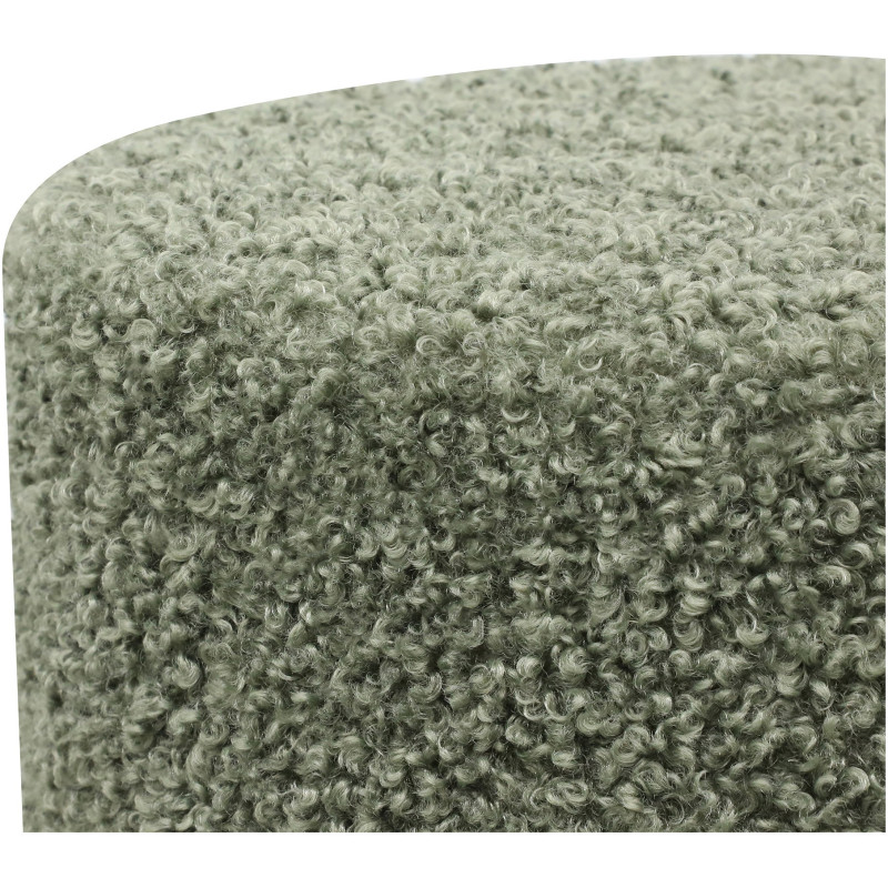 Ejby Pouf - Pouf, teddy, green ø34x36 cm, HN1301 