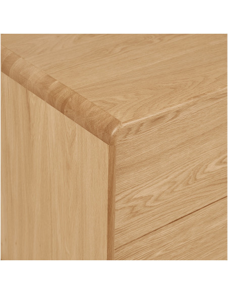 Buffet 2 portes 2 tiroirs en chêne naturel 180 x 45 x 75 cm Darwin 