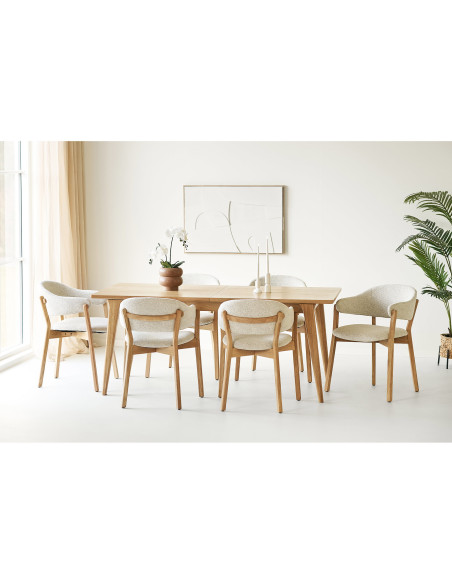 Table à manger extensible en chêne naturel 180-230 x 90 x 75 cm Darwin 