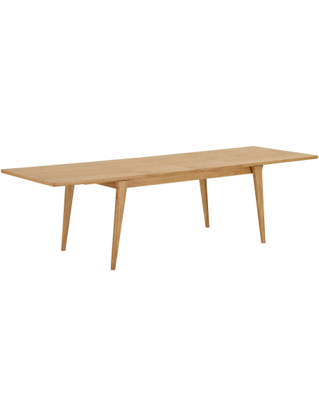 Table à manger extensible en chêne naturel 240-340 x 100 x 75 cm Darwin 