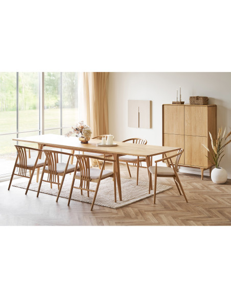 Table à manger extensible en chêne naturel 240-340 x 100 x 75 cm Darwin 