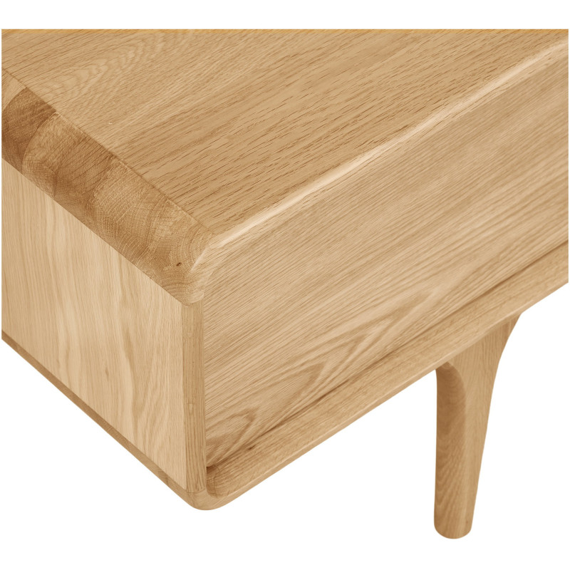 Meuble TV 2 portes 1 tiroir en chêne naturel 180 x 45 x 45 cm Darwin 