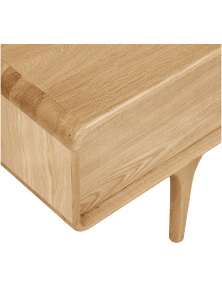 Meuble TV 2 portes 1 tiroir en chêne naturel 180 x 45 x 45 cm Darwin 