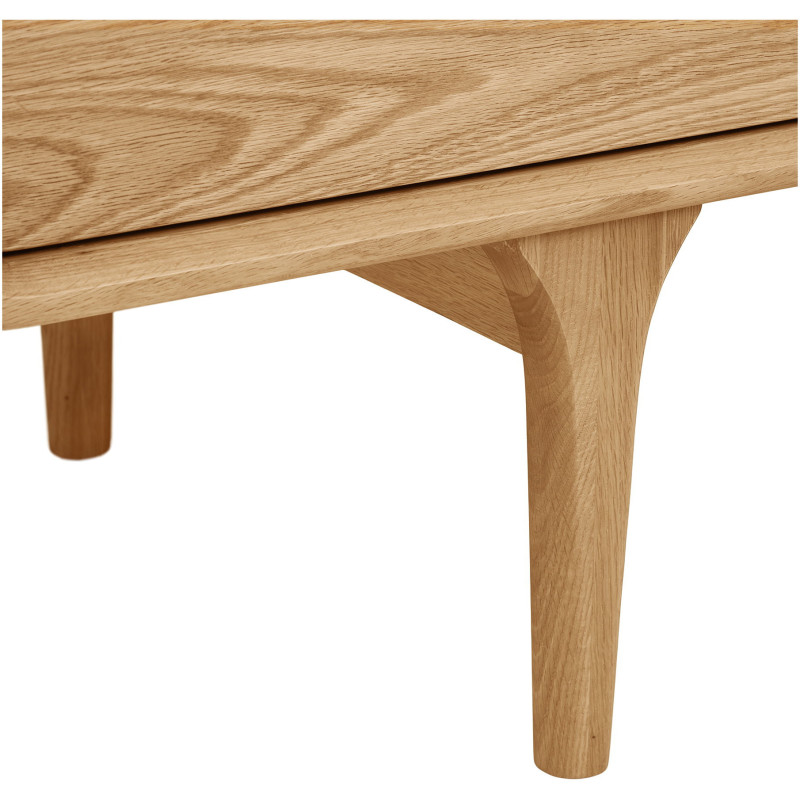 Meuble TV 2 portes 1 tiroir en chêne naturel 180 x 45 x 45 cm Darwin 