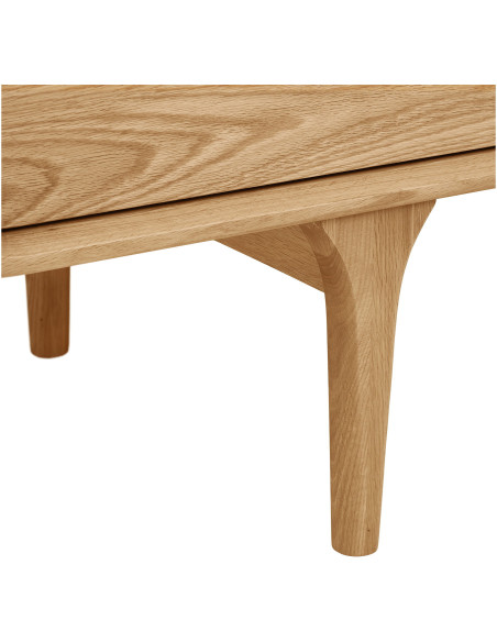 Meuble TV 2 portes 1 tiroir en chêne naturel 180 x 45 x 45 cm Darwin 