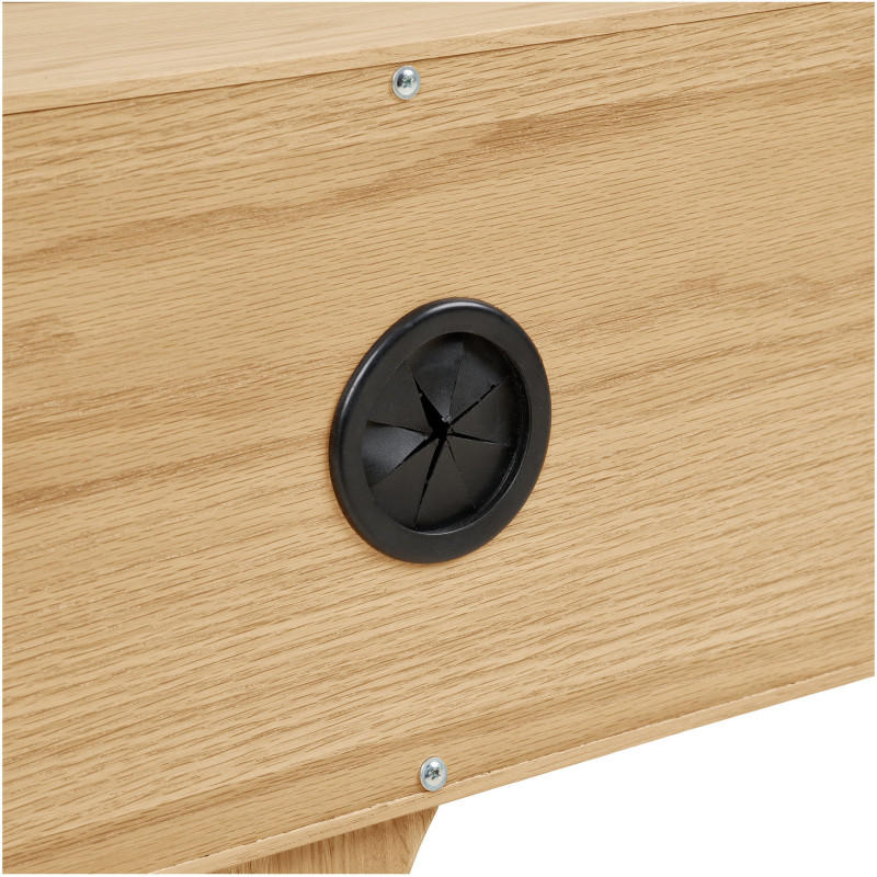 Meuble TV 2 portes 1 tiroir en chêne naturel 180 x 45 x 45 cm Darwin 