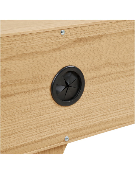 Meuble TV 2 portes 1 tiroir en chêne naturel 180 x 45 x 45 cm Darwin 