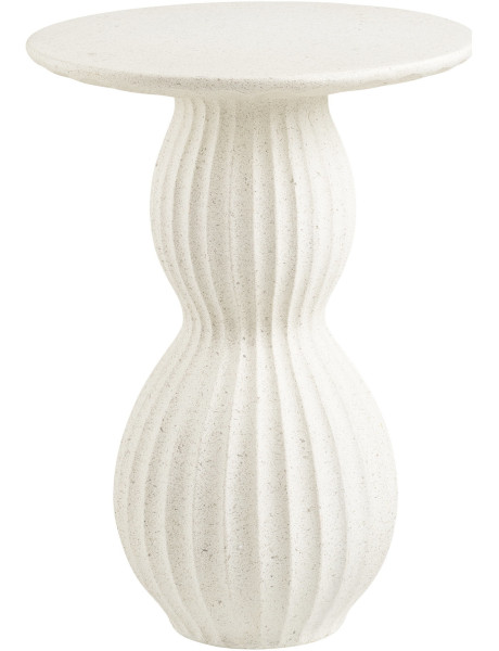 Table d'appoint design striée en fibre minérale blanche Ø40 x H55 cm Newtown House Nordic - 2