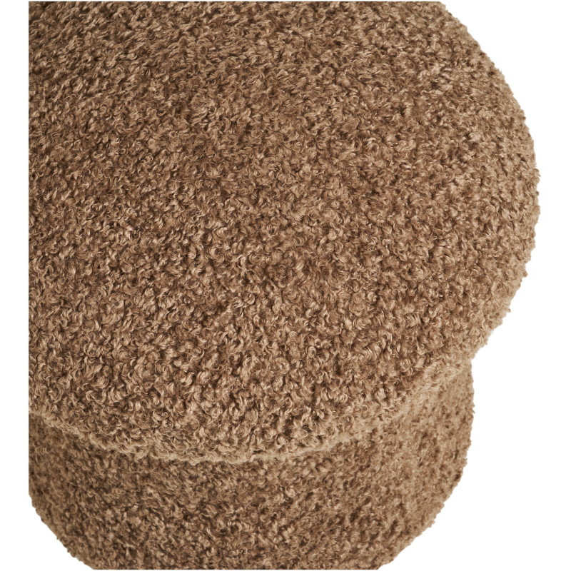 Enna Pouf - Pouf, artificial fur, brown ø45x45 cm, HN1062 