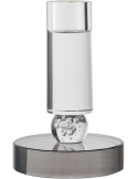 Bougeoir en verre transparent et gris fumé Ø 9 x 13 cm Liora