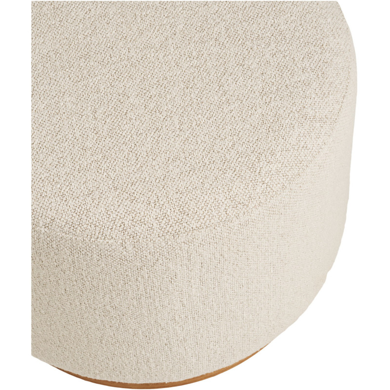 Pouf rond beige sable en tissu bouclé et base bois Ø 50 x 41 cm Daisy House Nordic - 3