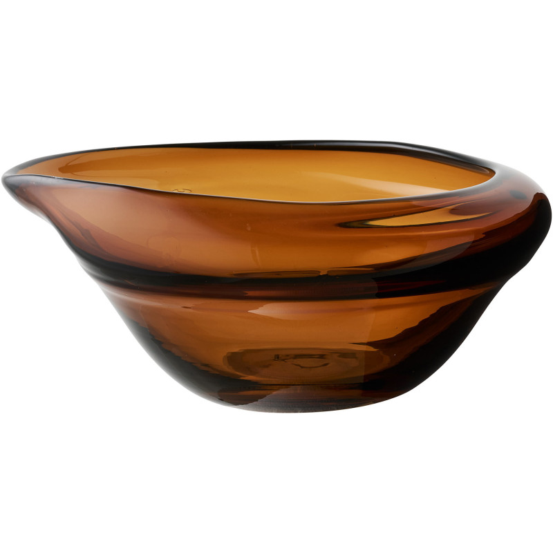 Bowl - Bowl, mouthblown glass, smoked brown 29x26x11 cm 