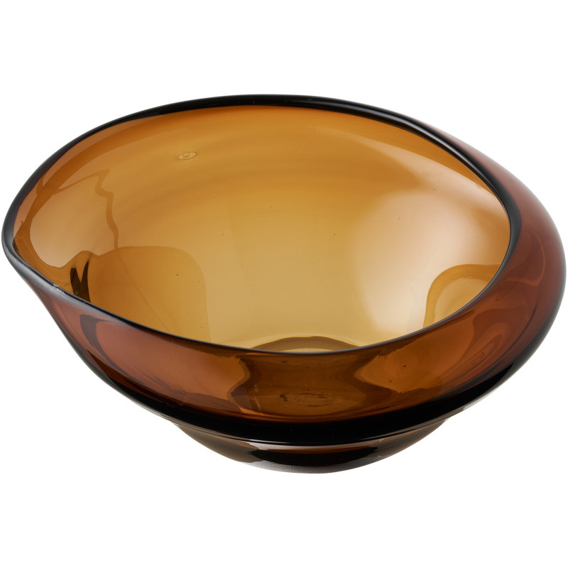 Bowl - Bowl, mouthblown glass, smoked brown 29x26x11 cm 