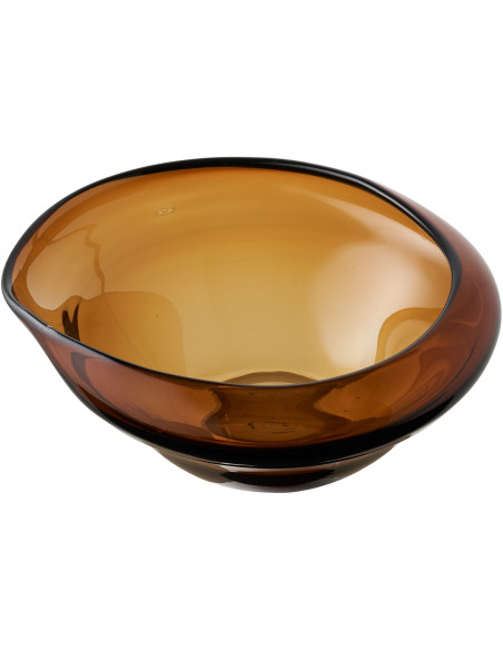 Bowl - Bowl, mouthblown glass, smoked brown 29x26x11 cm 