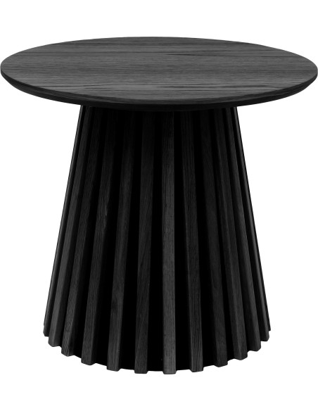 Table d’appoint Ø50 x H45 cm noir placage chêne Osaka 