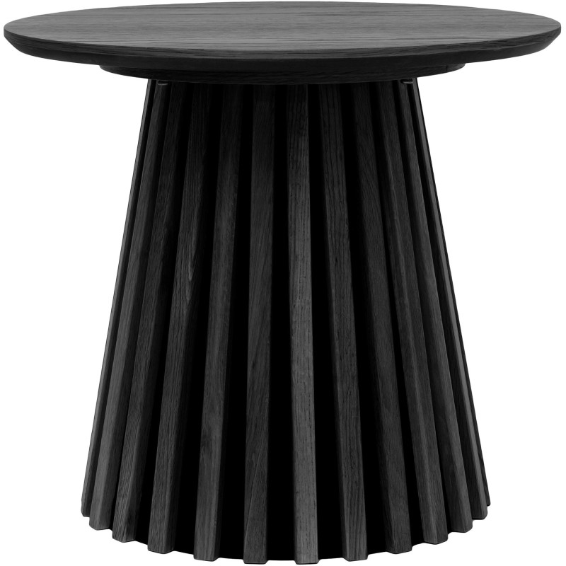 Table d’appoint Ø50 x H45 cm noir placage chêne Osaka 
