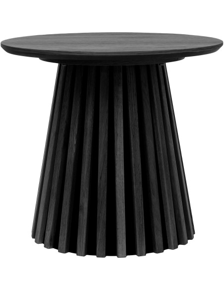 Table d’appoint Ø50 x H45 cm noir placage chêne Osaka 