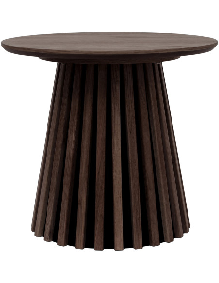 Table d'appoint Ø50 x H45 cm bois fumé texturé Osaka 