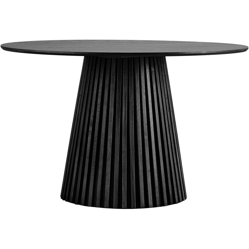 Table à manger ronde Ø120 cm noir finition chêne Osaka 
