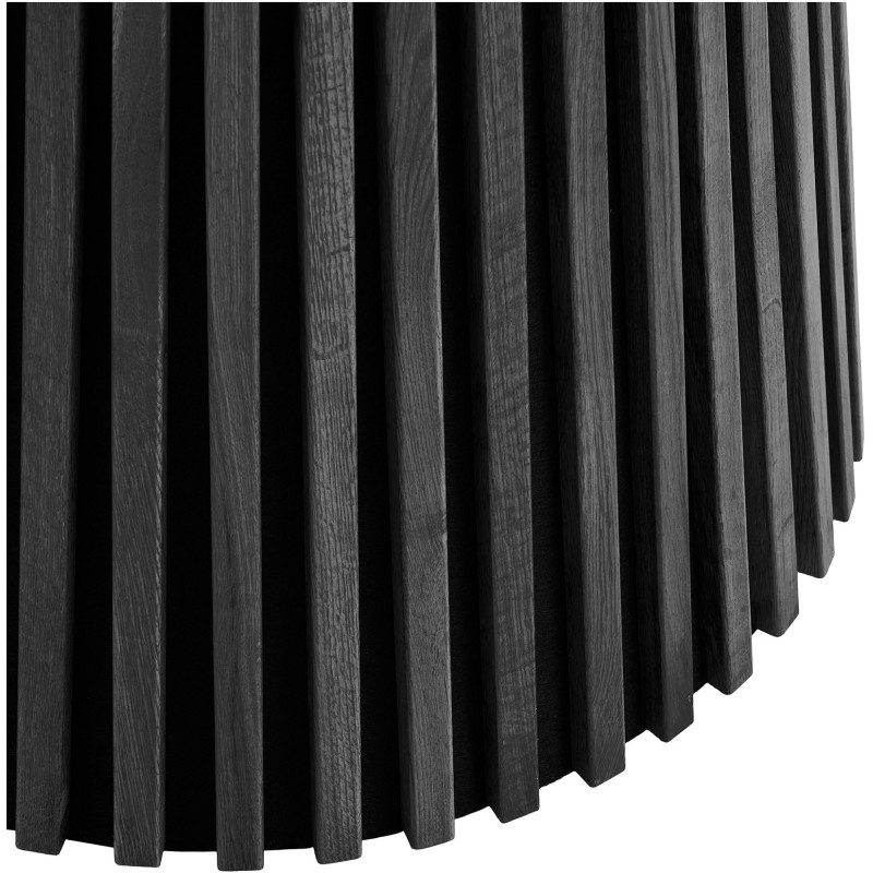 Table à manger ronde Ø120 cm noir finition chêne Osaka 