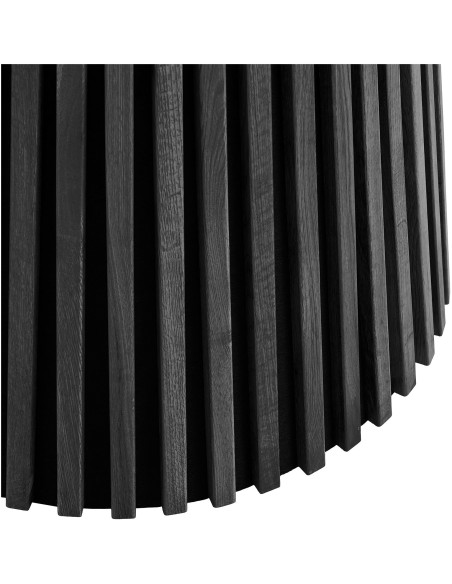 Table à manger ronde Ø120 cm noir finition chêne Osaka 
