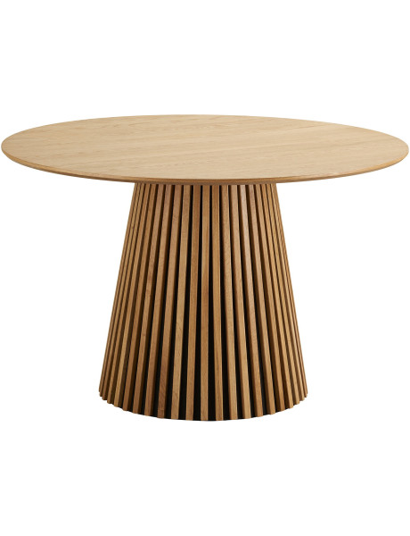 Table à manger ronde 4 personnes Ø120 cm chêne naturel Osaka 