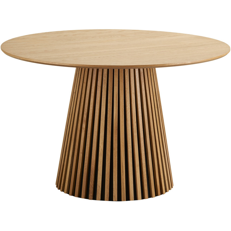 Table à manger ronde 4 personnes Ø120 cm chêne naturel Osaka 