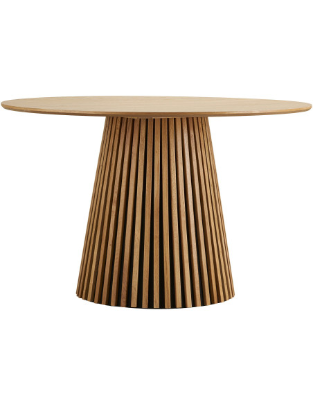 Table à manger ronde 4 personnes Ø120 cm chêne naturel Osaka 