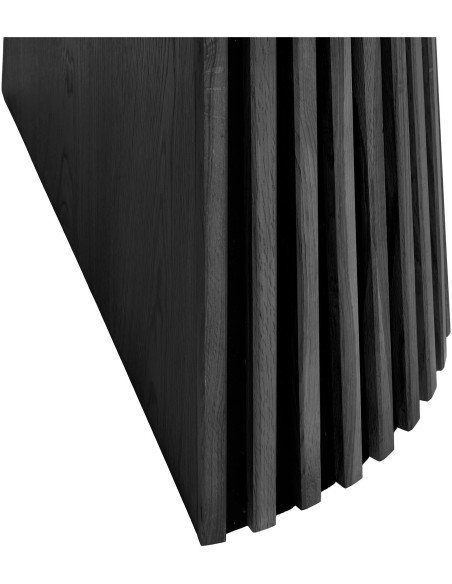 Table à manger extensible 6 à 10 personnes L120-240 cm noir finition chêne Osaka 